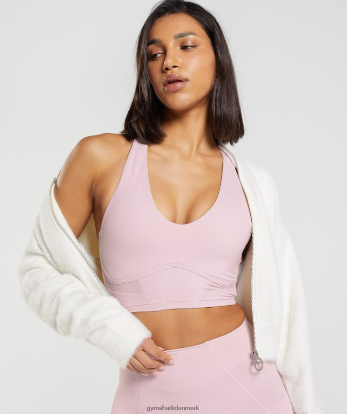 Kvinder Gymshark strikjakke fra whitney øjenvipper N4ZDDN409 ovenlys hvid