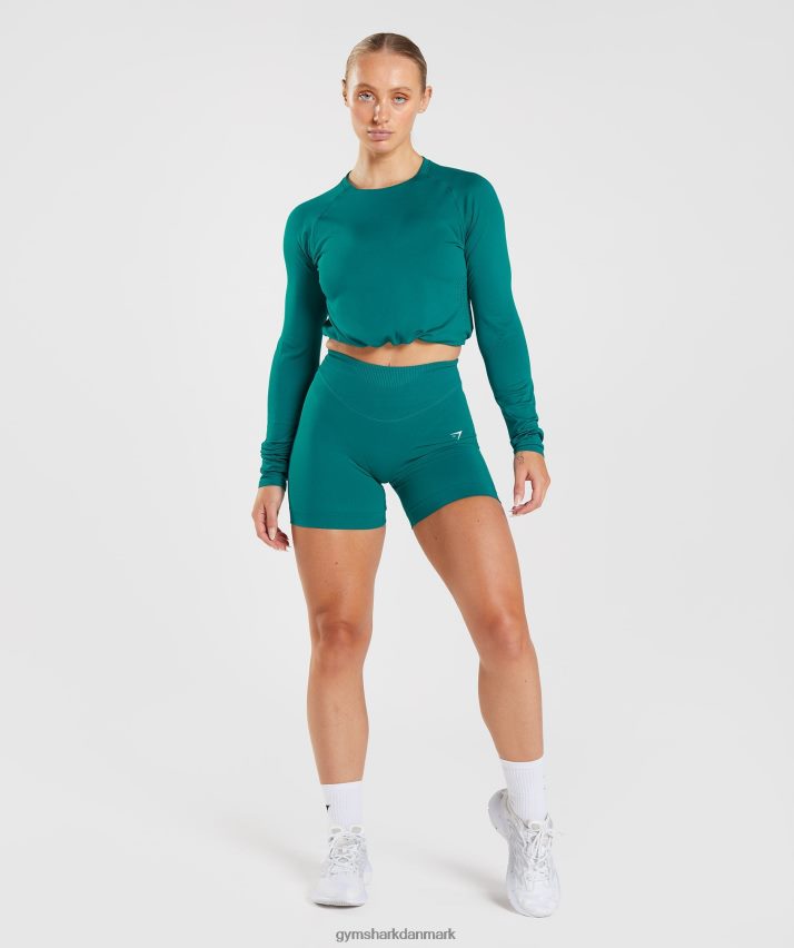 Kvinder Gymshark sweat sømløs langærmet crop top N4ZDDN433 rig krikand