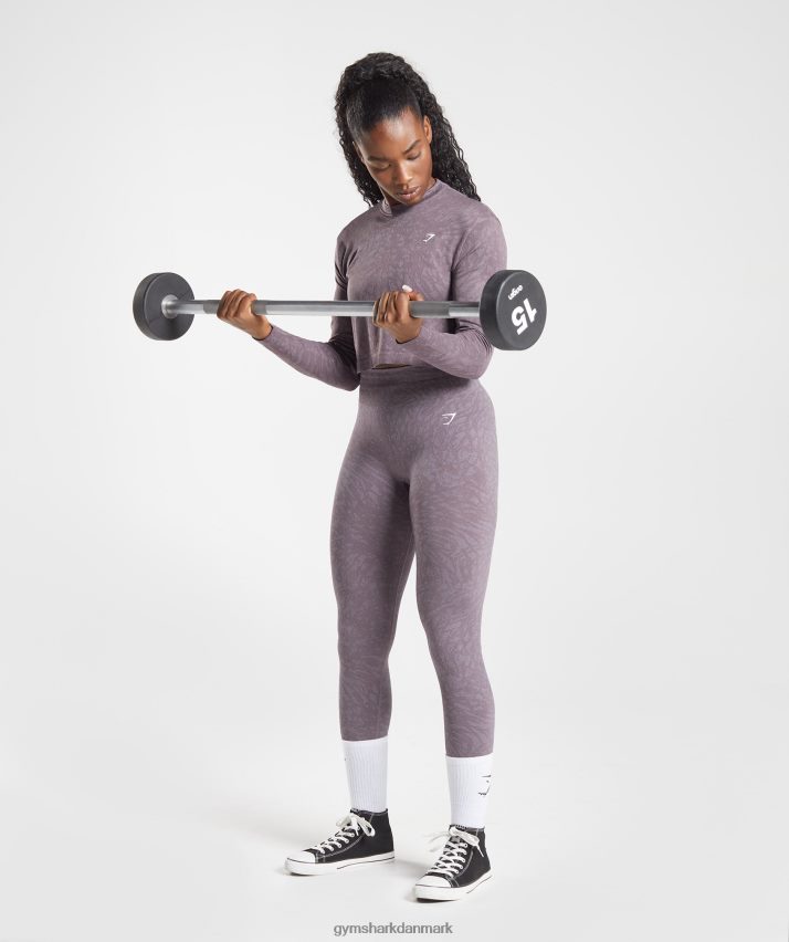 Kvinder Gymshark tilpasse dyre sømløs langærmet top N4ZDDN472 vild | moskus lilla