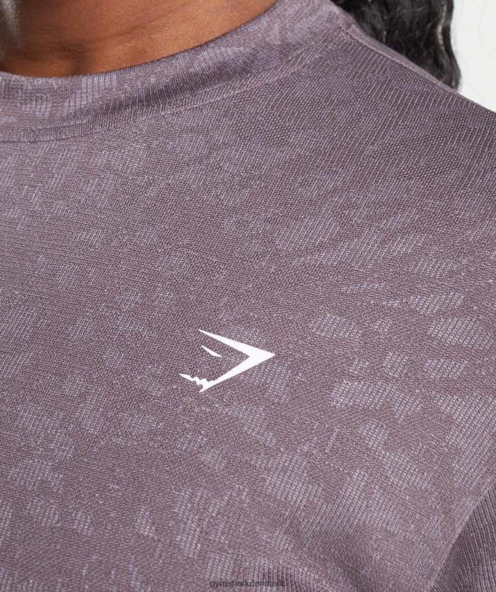 Kvinder Gymshark tilpasse dyre sømløs langærmet top N4ZDDN472 vild | moskus lilla