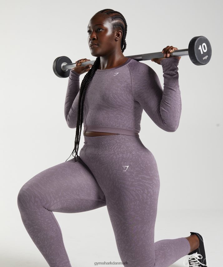 Kvinder Gymshark tilpasse sømløse snørebånd på bagsiden N4ZDDN453 vild | moskus lilla