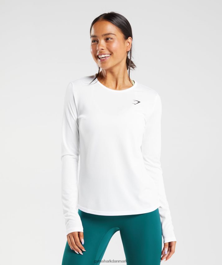 Kvinder Gymshark trænings langærmet top N4ZDDN493 hvid