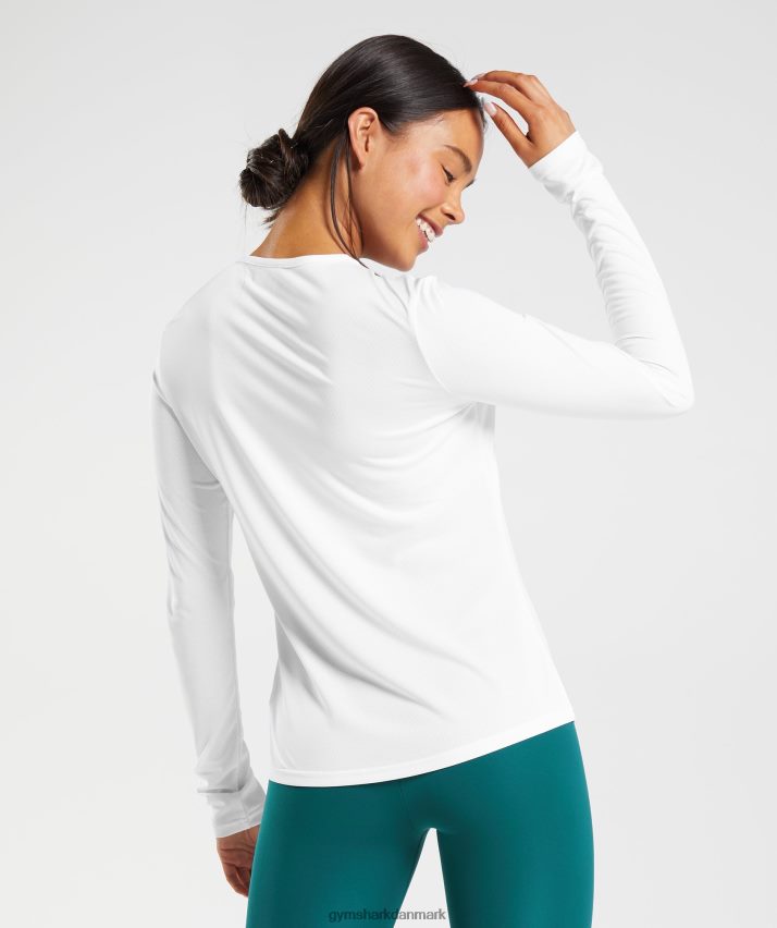 Kvinder Gymshark trænings langærmet top N4ZDDN493 hvid