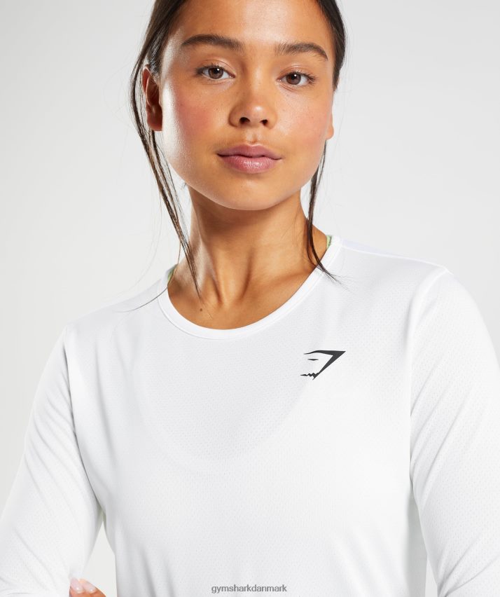 Kvinder Gymshark trænings langærmet top N4ZDDN493 hvid