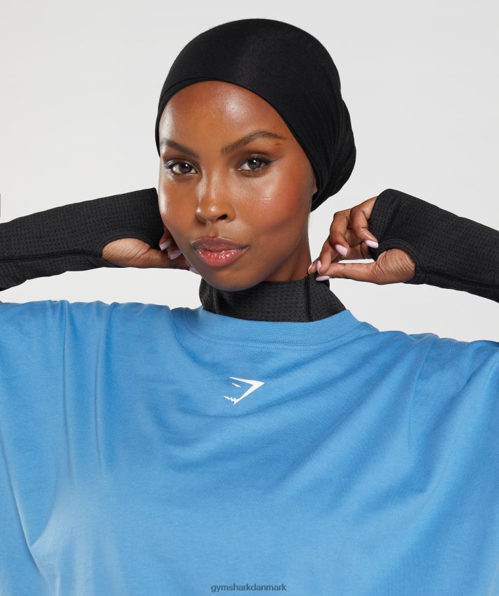 Kvinder Gymshark vital sømløs 2.0 midi top med høj hals N4ZDDN438 sort mergel