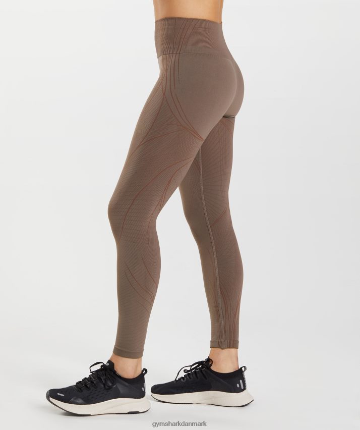Kvinder Gymshark apex sømløse leggings N4ZDDN314 trøffelbrun/kirsebærbrun