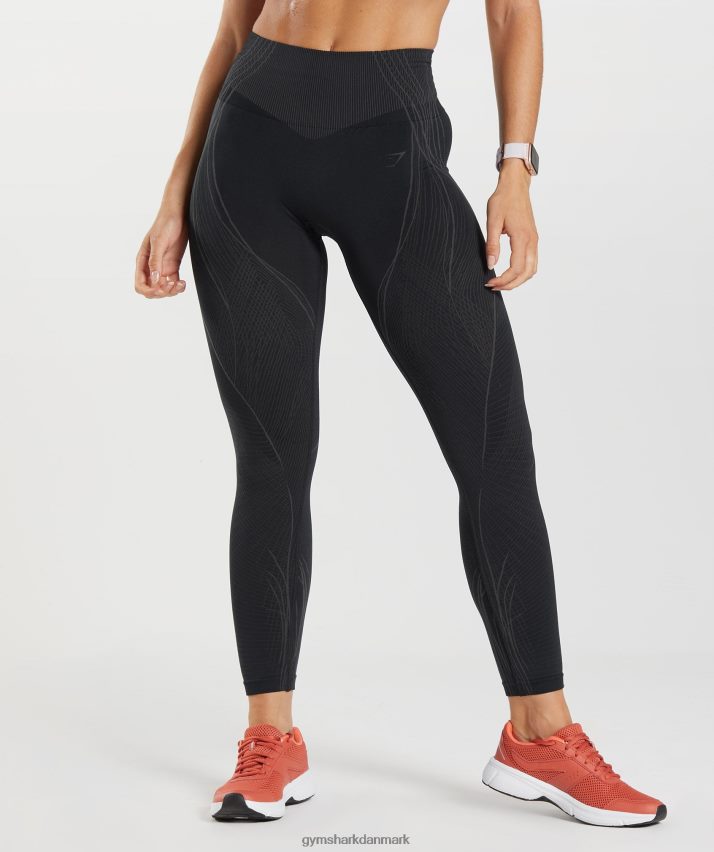 Kvinder Gymshark apex sømløse leggings N4ZDDN334 sort/onyx grå