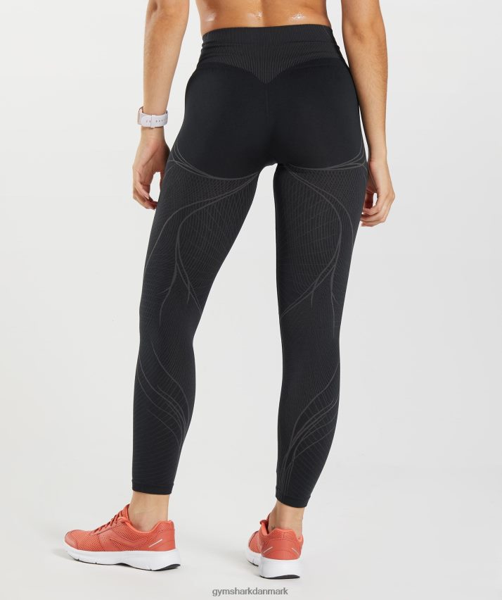 Kvinder Gymshark apex sømløse leggings N4ZDDN334 sort/onyx grå
