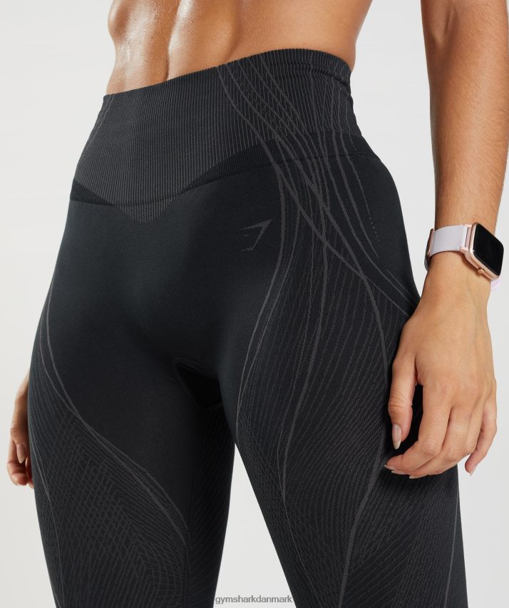 Kvinder Gymshark apex sømløse leggings N4ZDDN334 sort/onyx grå