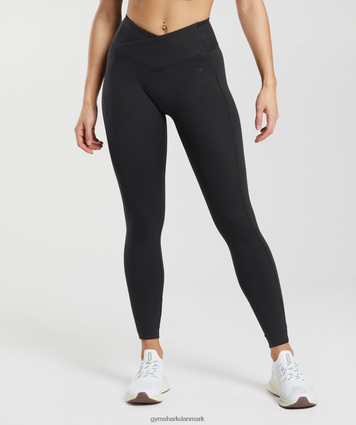 Kvinder Gymshark crossover leggings N4ZDDN242 sort