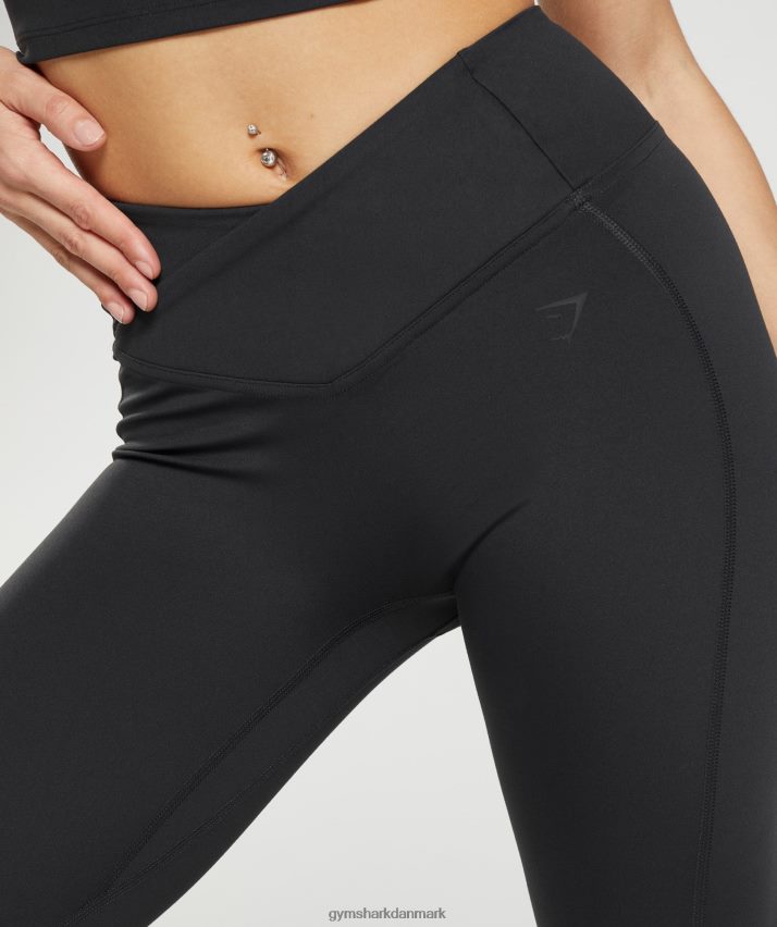 Kvinder Gymshark crossover leggings N4ZDDN242 sort