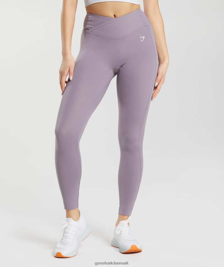 Kvinder Gymshark crossover leggings N4ZDDN273 skifer lavendel