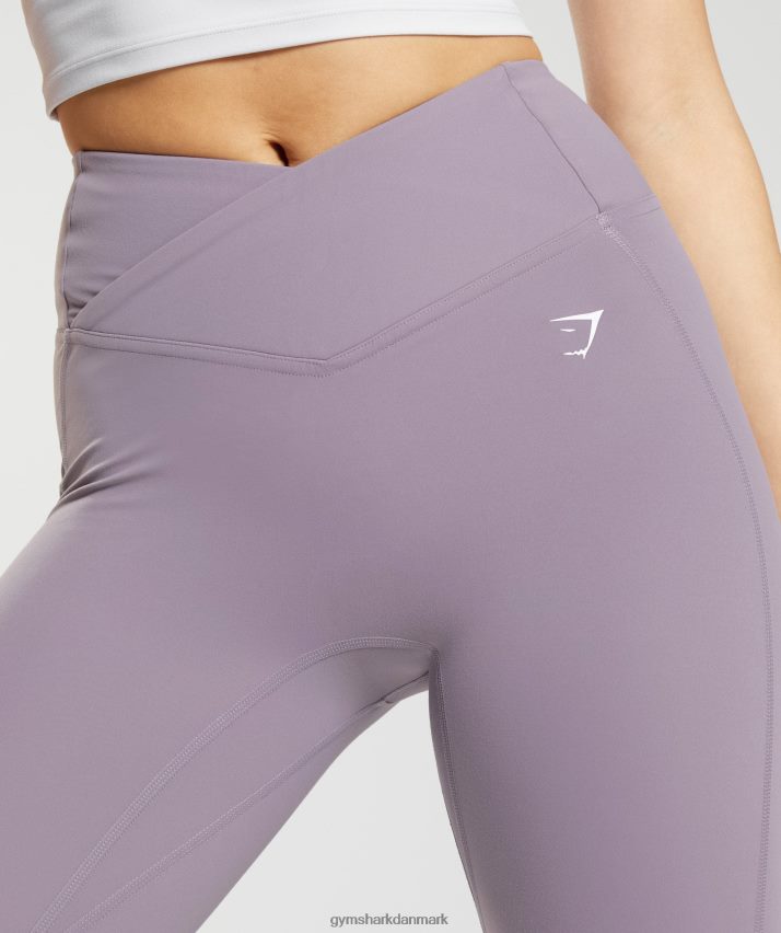 Kvinder Gymshark crossover leggings N4ZDDN273 skifer lavendel