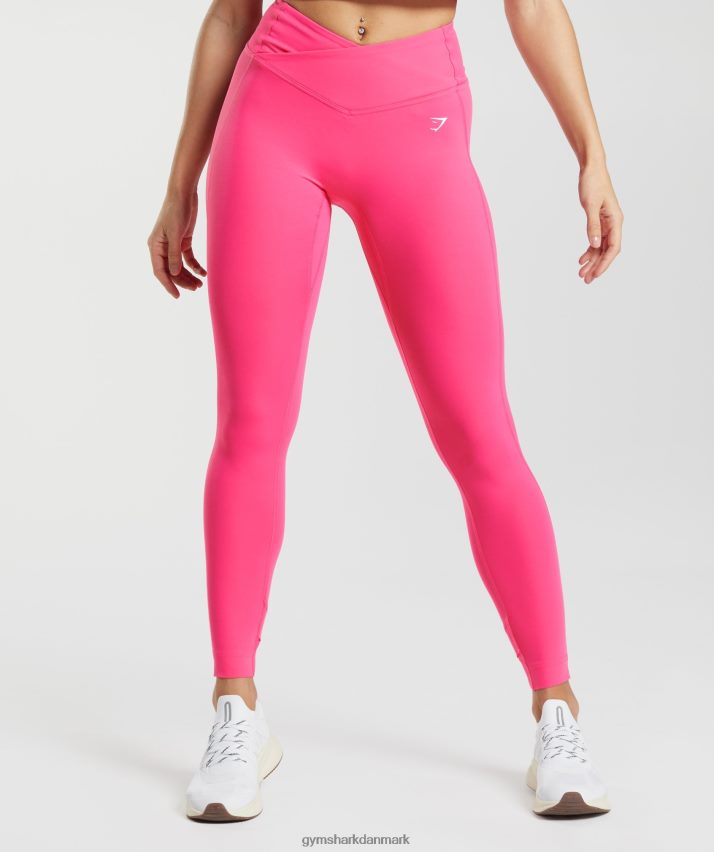 Kvinder Gymshark crossover leggings N4ZDDN274 lys fuchsia