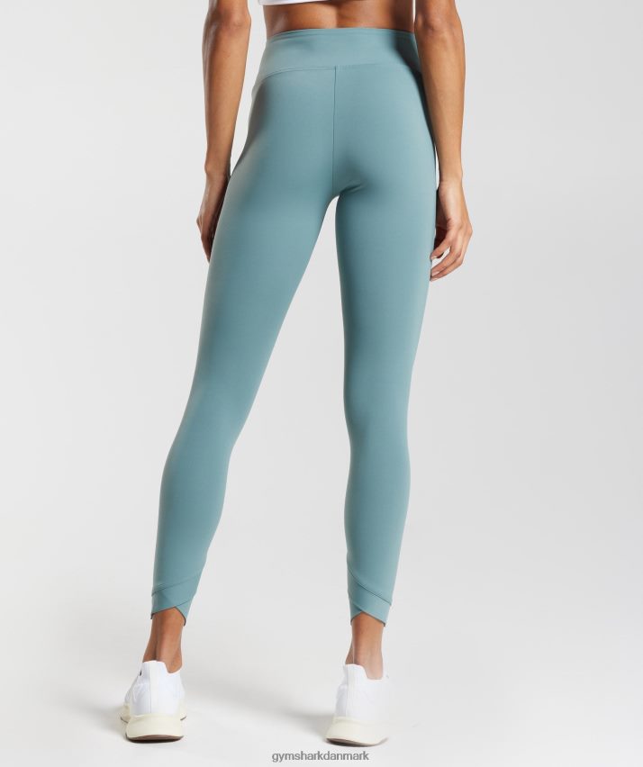 Kvinder Gymshark crossover leggings N4ZDDN275 torden blå