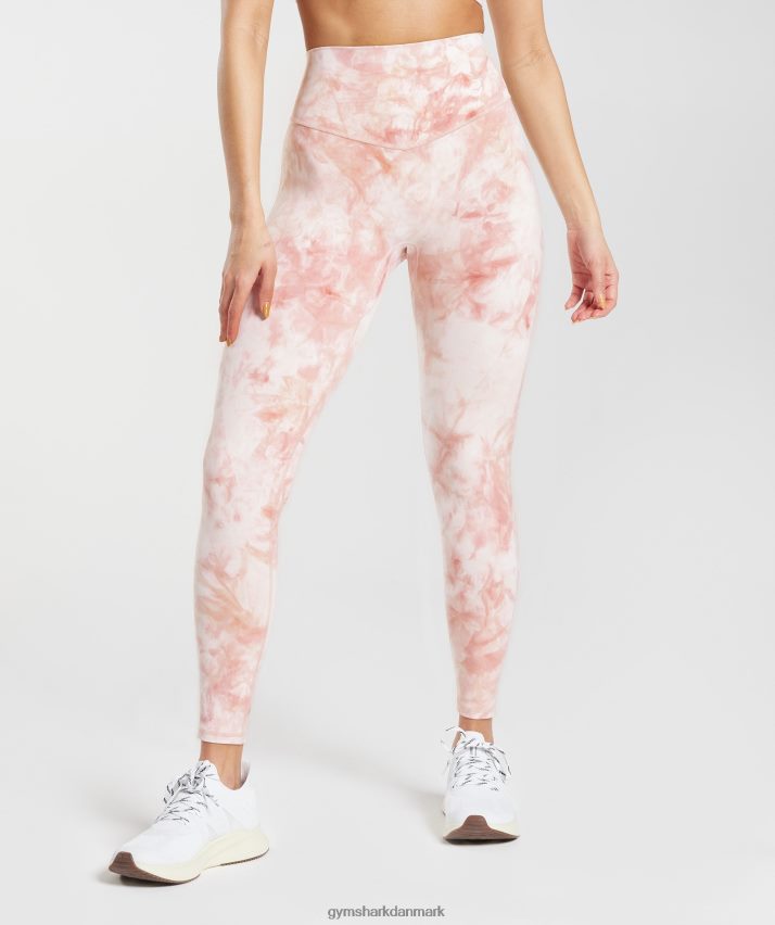 Kvinder Gymshark elevate spray dye leggings N4ZDDN266 hvid/misty pink/scandi pink
