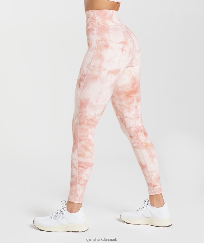 Kvinder Gymshark elevate spray dye leggings N4ZDDN266 hvid/misty pink/scandi pink