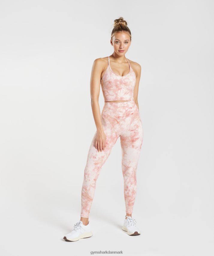 Kvinder Gymshark elevate spray dye leggings N4ZDDN266 hvid/misty pink/scandi pink