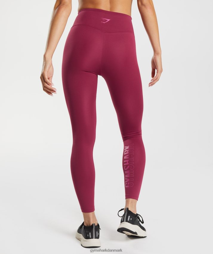 Kvinder Gymshark grafik fraktion leggings N4ZDDN309 ribs lyserød
