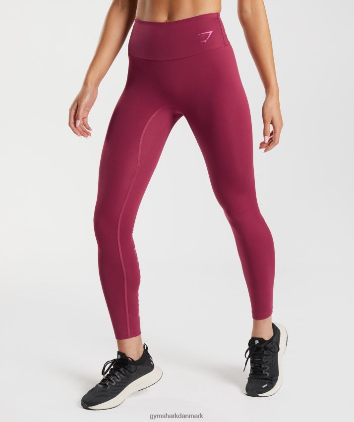 Kvinder Gymshark grafik fraktion leggings N4ZDDN309 ribs lyserød