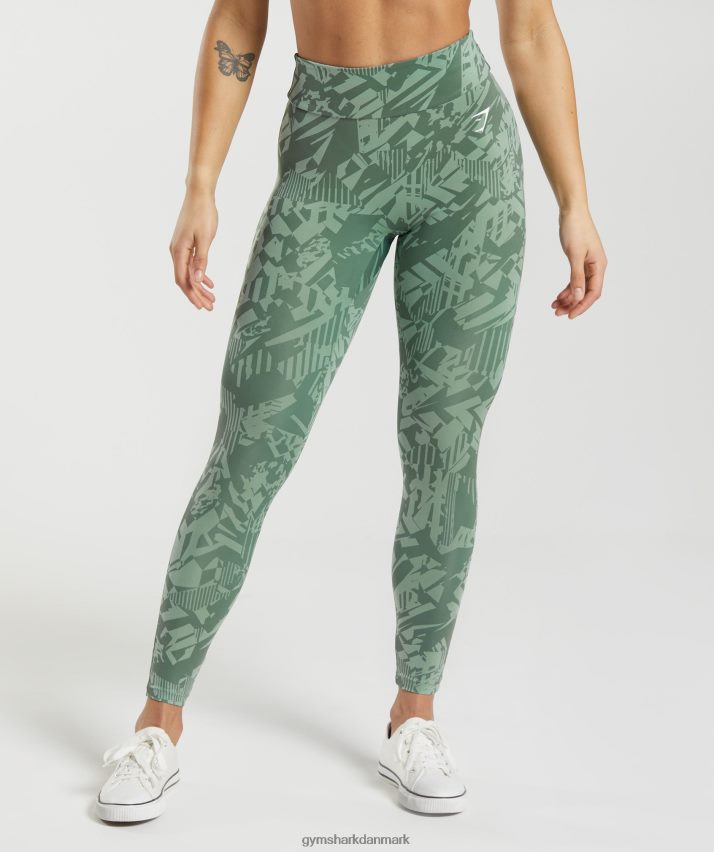 Kvinder Gymshark gs power originale leggings N4ZDDN310 pilegrøn/ørkensalviegrøn