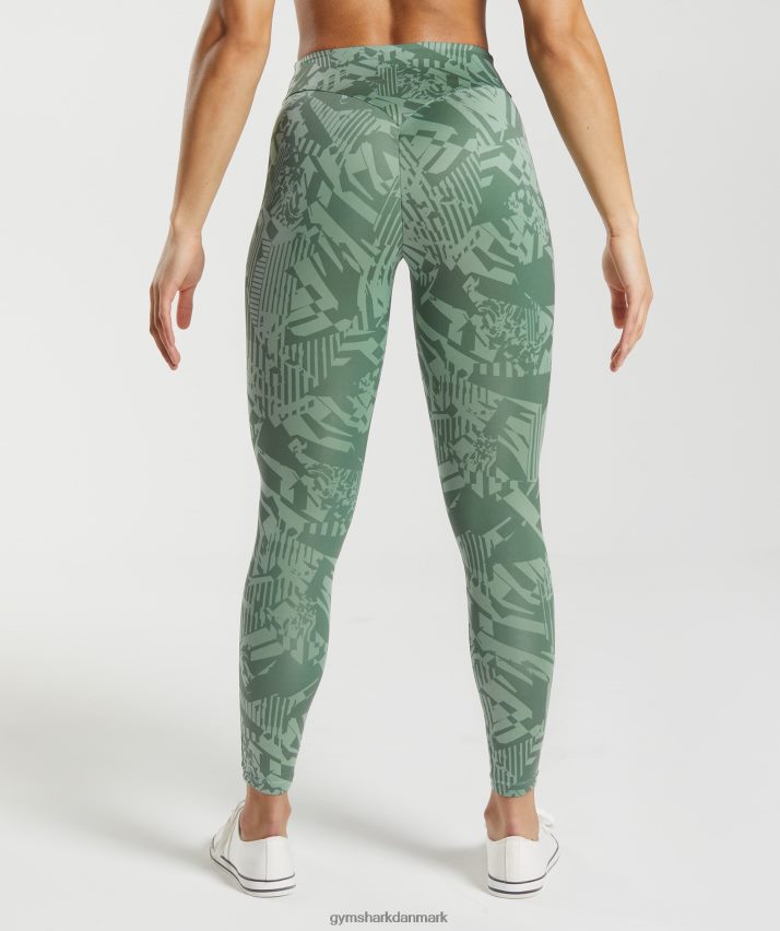 Kvinder Gymshark gs power originale leggings N4ZDDN310 pilegrøn/ørkensalviegrøn