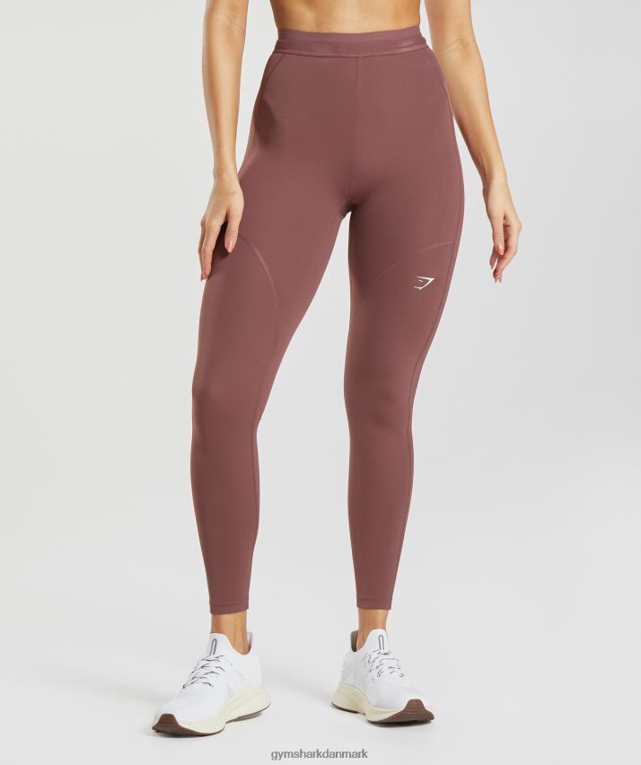 Kvinder Gymshark løbeleggings N4ZDDN287 magenta brun