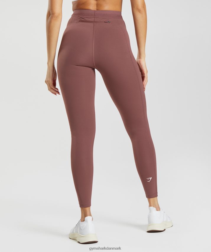 Kvinder Gymshark løbeleggings N4ZDDN287 magenta brun