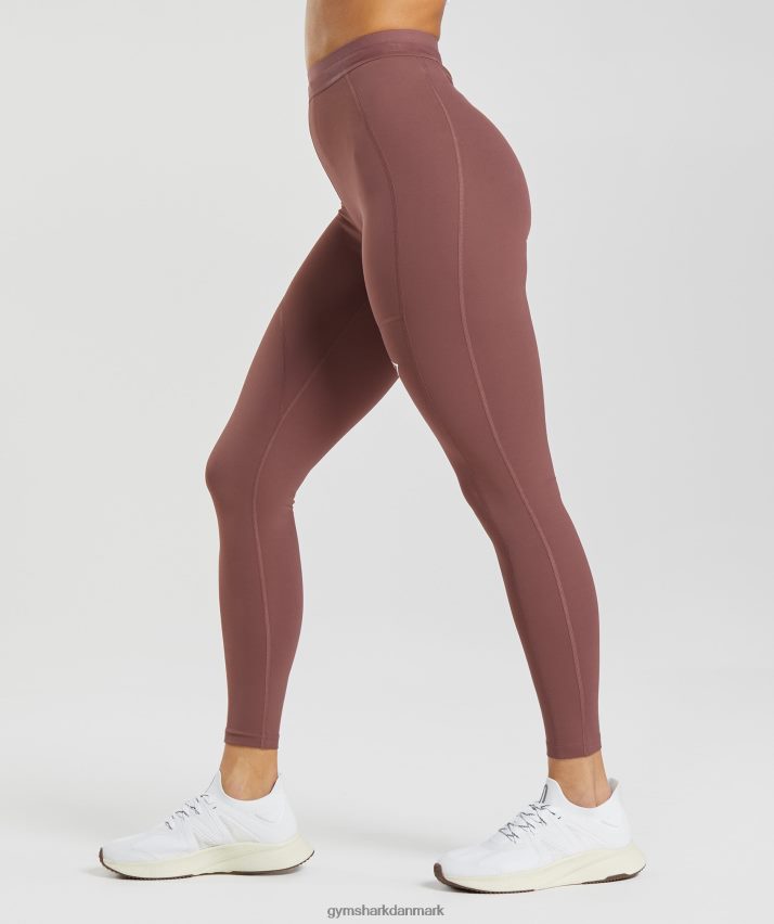 Kvinder Gymshark løbeleggings N4ZDDN287 magenta brun