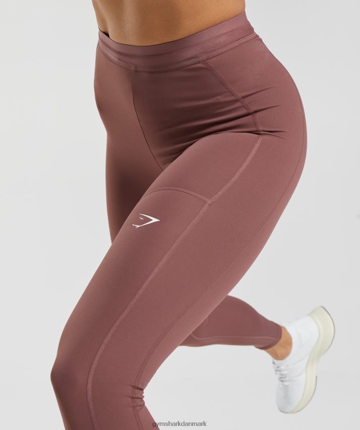 Kvinder Gymshark løbeleggings N4ZDDN287 magenta brun