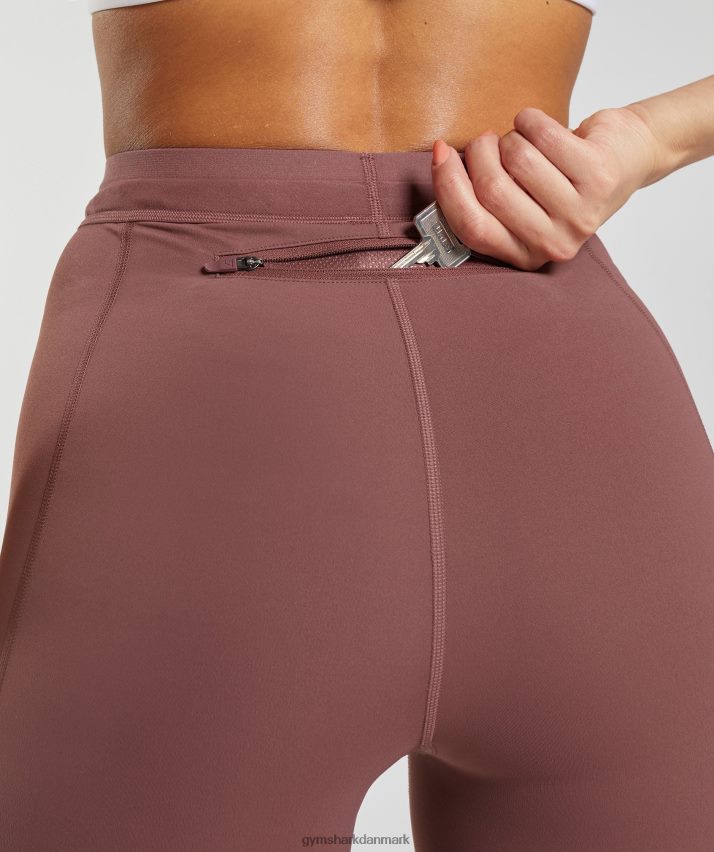 Kvinder Gymshark løbeleggings N4ZDDN287 magenta brun