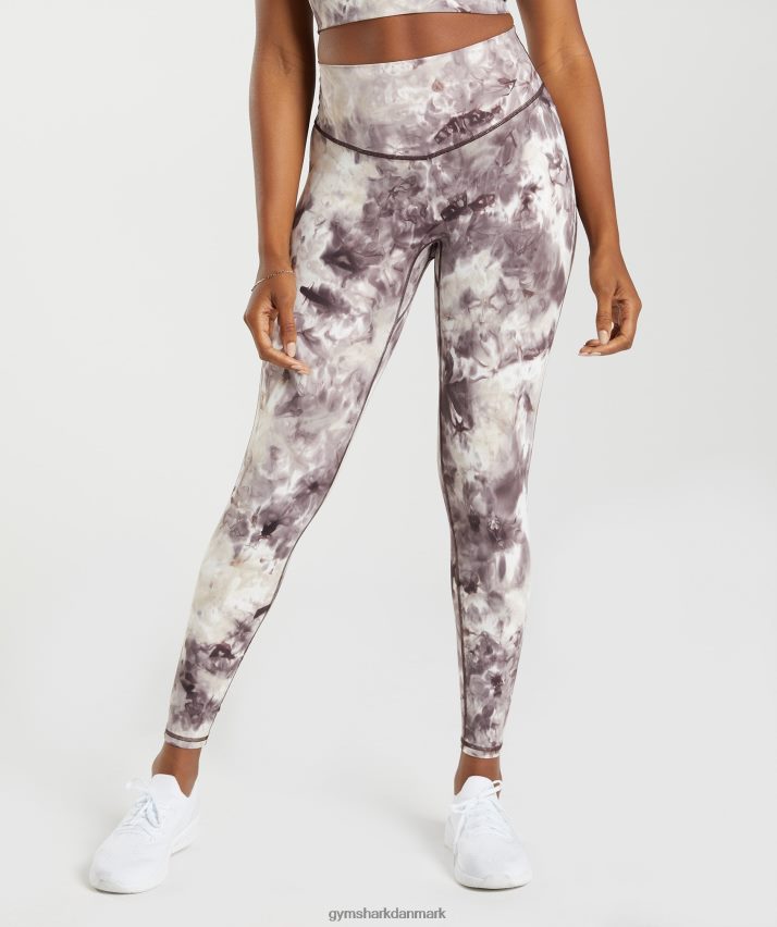 Kvinder Gymshark løfte leggings N4ZDDN285 cementbrun sprayfarve