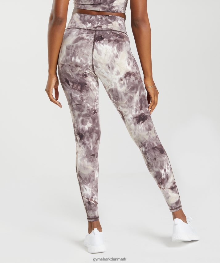 Kvinder Gymshark løfte leggings N4ZDDN285 cementbrun sprayfarve