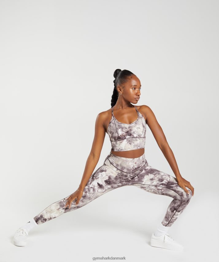 Kvinder Gymshark løfte leggings N4ZDDN285 cementbrun sprayfarve