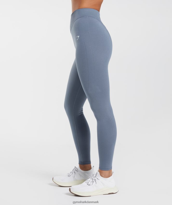 Kvinder Gymshark sved sømløse leggings N4ZDDN248 aften blå