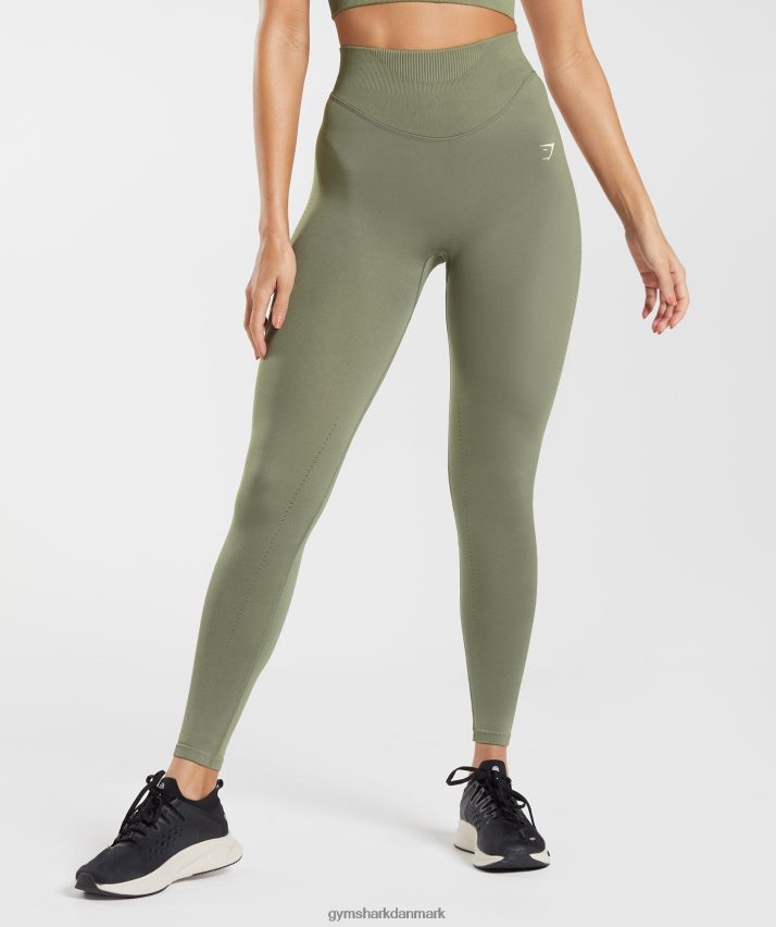 Kvinder Gymshark sved sømløse leggings N4ZDDN263 støvet oliven