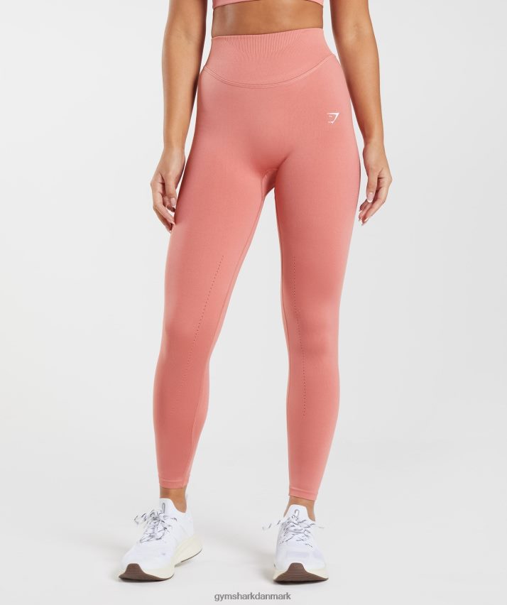 Kvinder Gymshark sved sømløse leggings N4ZDDN284 terracotta pink