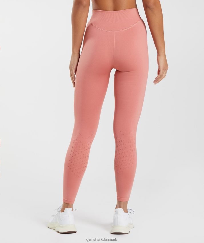 Kvinder Gymshark sved sømløse leggings N4ZDDN284 terracotta pink