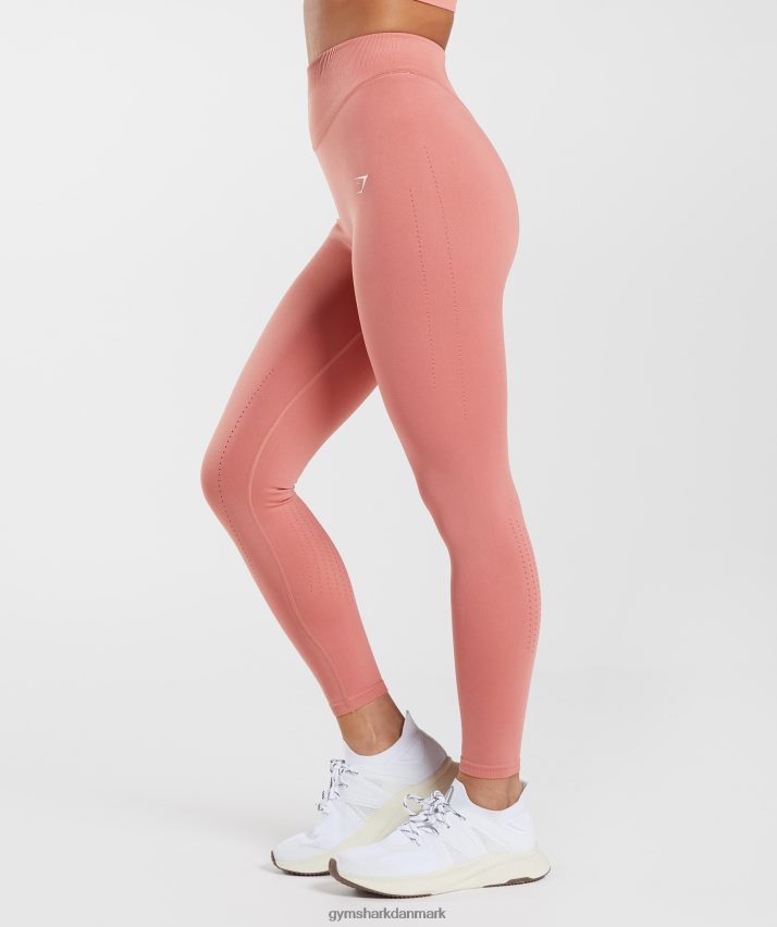 Kvinder Gymshark sved sømløse leggings N4ZDDN284 terracotta pink