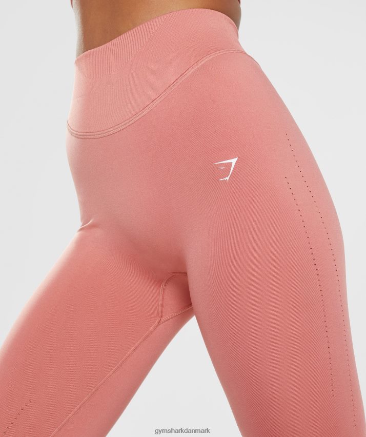 Kvinder Gymshark sved sømløse leggings N4ZDDN284 terracotta pink