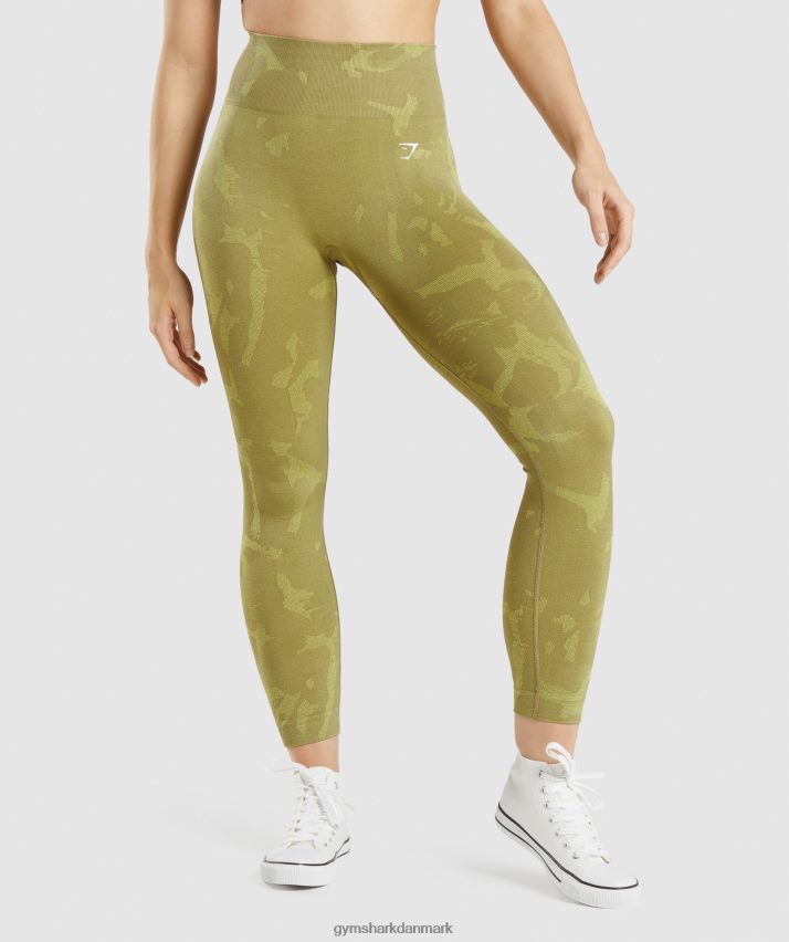 Kvinder Gymshark tilpasse camo sømløse leggings N4ZDDN247 savanne | griffin grøn