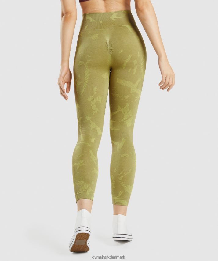 Kvinder Gymshark tilpasse camo sømløse leggings N4ZDDN247 savanne | griffin grøn