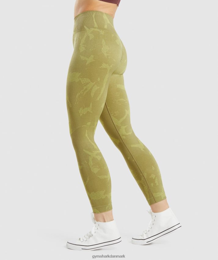 Kvinder Gymshark tilpasse camo sømløse leggings N4ZDDN247 savanne | griffin grøn