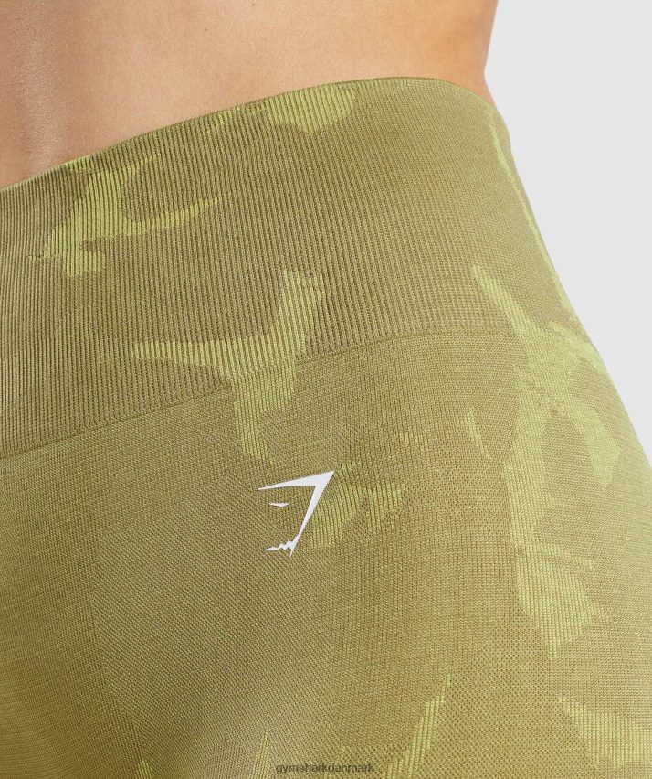 Kvinder Gymshark tilpasse camo sømløse leggings N4ZDDN247 savanne | griffin grøn