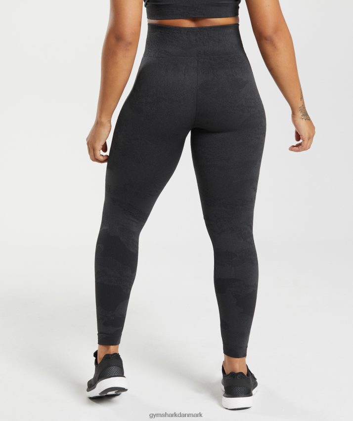 Kvinder Gymshark tilpasse camo sømløse leggings N4ZDDN301 sort/onyx grå