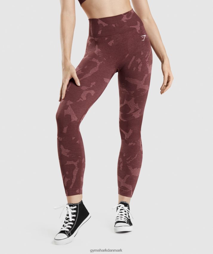 Kvinder Gymshark tilpasse camo sømløse leggings N4ZDDN306 savanne | kirsebær brun