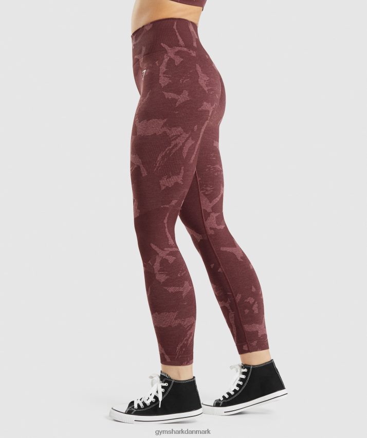 Kvinder Gymshark tilpasse camo sømløse leggings N4ZDDN306 savanne | kirsebær brun