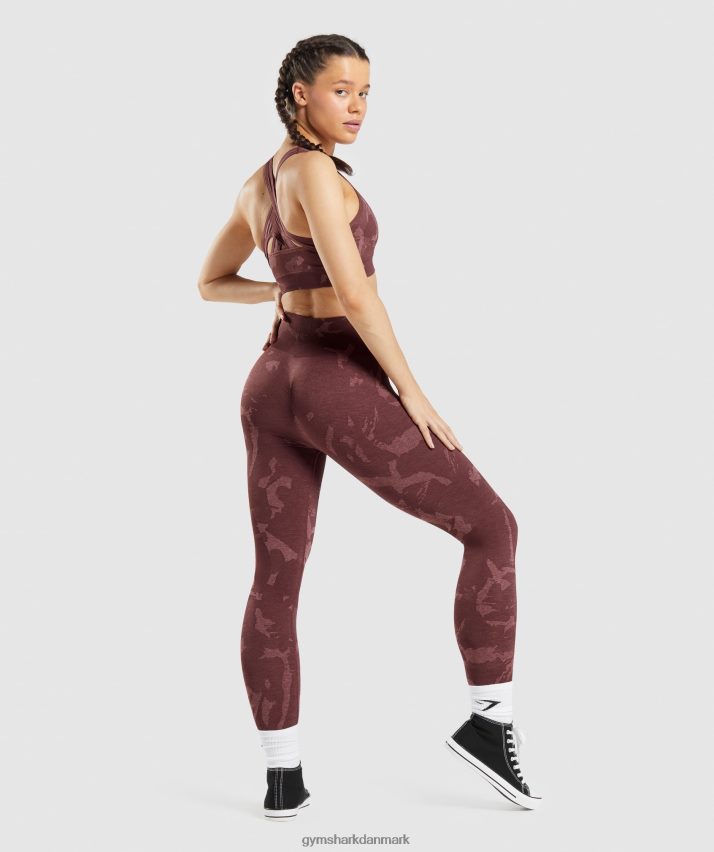 Kvinder Gymshark tilpasse camo sømløse leggings N4ZDDN306 savanne | kirsebær brun