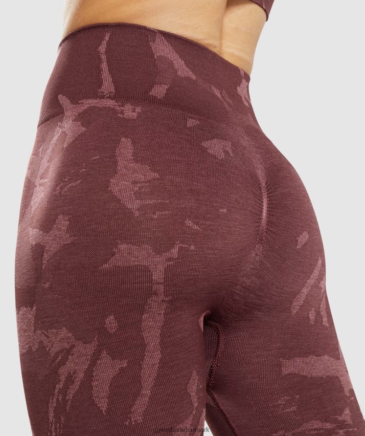Kvinder Gymshark tilpasse camo sømløse leggings N4ZDDN306 savanne | kirsebær brun
