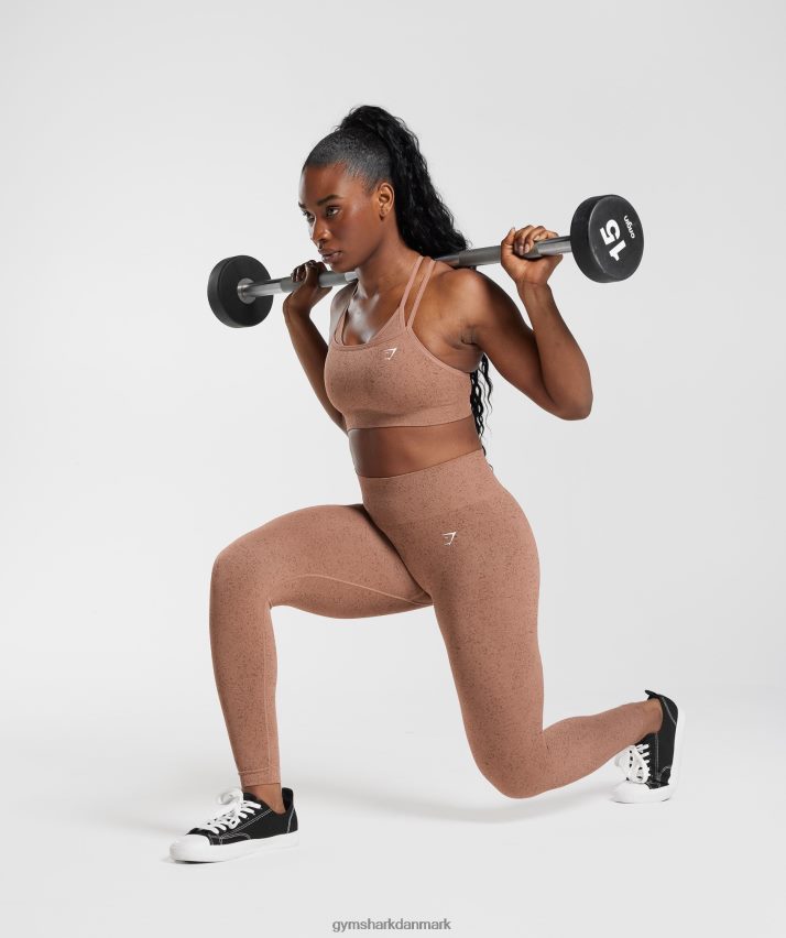 Kvinder Gymshark tilpasse fleck sømløse leggings N4ZDDN270 sandstensbrun